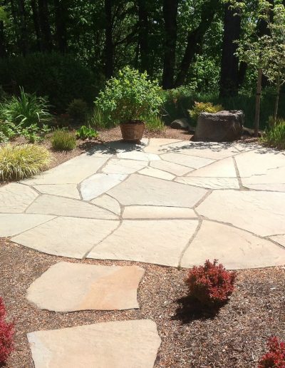 A Greenhaven Landscapes design customer's Vancouver WA stunning backyard stone patio and walkways