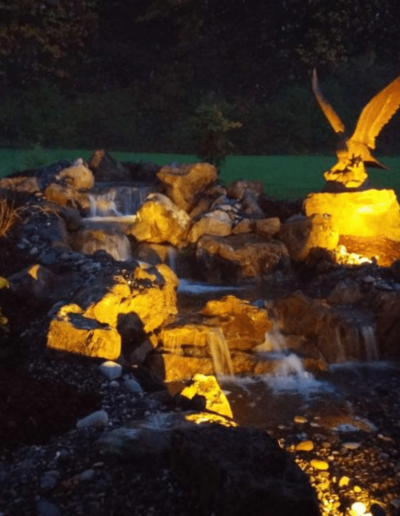Fall Lighting Recommendations from Greenhaven Landscapes - outdoor lighting by water features in Vancovuer WA