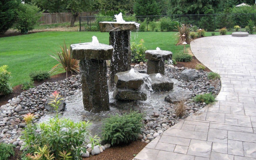 5 Reaons You Need Professional Landscaping Maintenance - Greenhaven Landscapes bubbler water feature in Vancouver WA