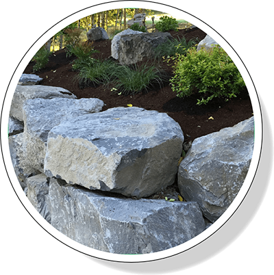 example of boulder materials from Greenhaven Landscapes