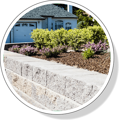 example of wall block materials from Greenhaven Landscapes
