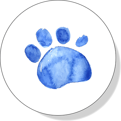 blue paw print
