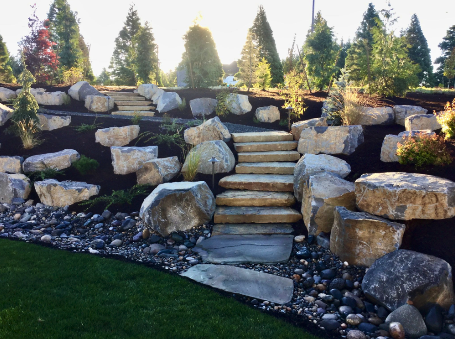 retaining walls project by Greenhaven Landscapes