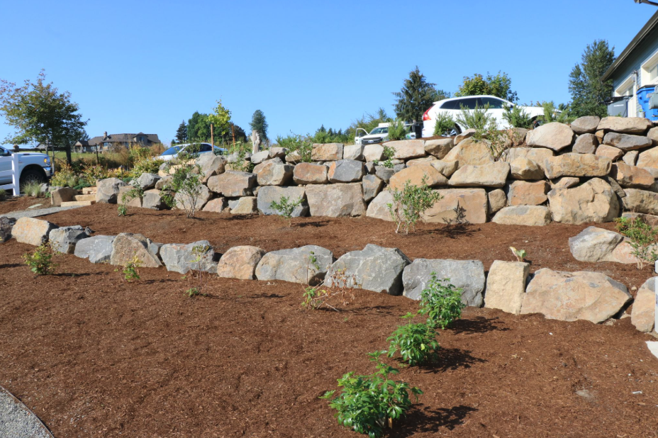 retaining walls project by Greenhaven Landscapes