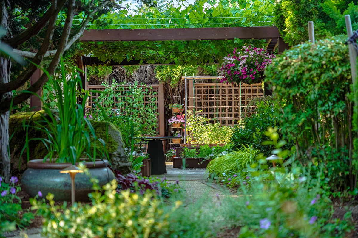 A lush, green outdoor living space by Greenhaven Outdoor Living